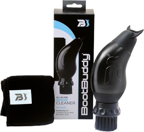 BootBuddy Cleat & Boot Cleaner Brush, Black | For Soccer Cleats, Golf Shoes, Baseball Cleats & Hiking Boots, Removes Mud, Dirt & Stains in Seconds
