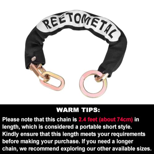 Heavy Duty Security Chain, 2.4FT x 3/8" Thick | Hardened Steel, Cut Proof, Anti-Theft Lock Chain, For Motorcycles, Bikes, ATVs, Trailers, Containers - size: 2ft chain without lock