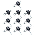 QMARK 10 Pack Electric Fence Wood Post Anchors | Wood Post Screw-in Insulators, Screw-in Gate Handle Anchor, 2-Ring Black Handle Anchors