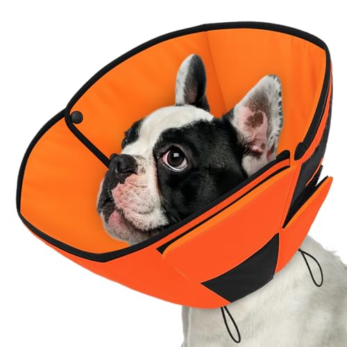 Dog Cones for Small Dogs, Soft Cone for Samll Dogs After Surgery | Dog Cone Collar to Prevent Licking Wounds, Adjustable Comfy Cones for Pets, Adjustable Elizabethan Collar for Cat, Orange S - color: Orange, size: S