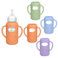 4 Pack Silicone Sleeves for Dr. Brown's Glass Baby Bottles, Anti Breakage Baby Bottle Sleeves Holder, Compatible with Dr. Brown's Anti-Colic Options+ Narrow Glass Baby Bottles, 4 oz/120 mL - color: Orange 4 Pack 4OZ