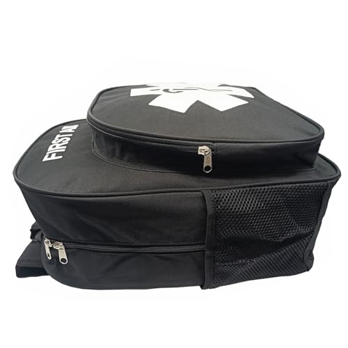 Red Emergency Bag First Aid Backpack Empty Medical First Aid Treatment First Responder Trauma Bags for Hiking Outdoors Travel Camping Pet Dog Cat Daycare (Black White) - color: Black White