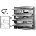Simple Deluxe 24 Inch Wall Mounted Shutter Exhaust Fan with Temperature Controller and Power Cord Kit, Aluminum, 1400 RPM, 4016 CFM, for Attic, Garage, Louvered Vent, Plant, Greenhouse, Silver - size: 24 Inch
