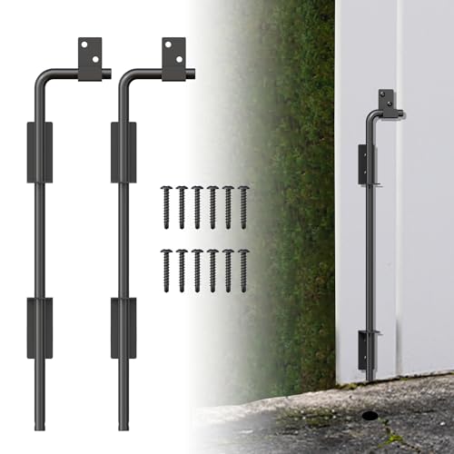 18" Heavy Duty Cane Bolt Gate Drop Rod with Upgraded Design, Square Drop Rod Kit for Double Gate Wood PVC Vinyl Metal Yard Gate Latch-2 Pack - size: 18 Inch-2 Pack