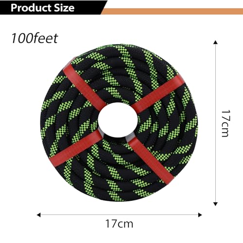 1/2 Inch Arborist Rigging Rope (100 Ft) - Black Double Braid Polyester Tree Rope & Bull Rope, Heavy Duty Pulling Line - 48 Strand High Tensile Strength - size: 1/2 In x 100 Ft, style: Black