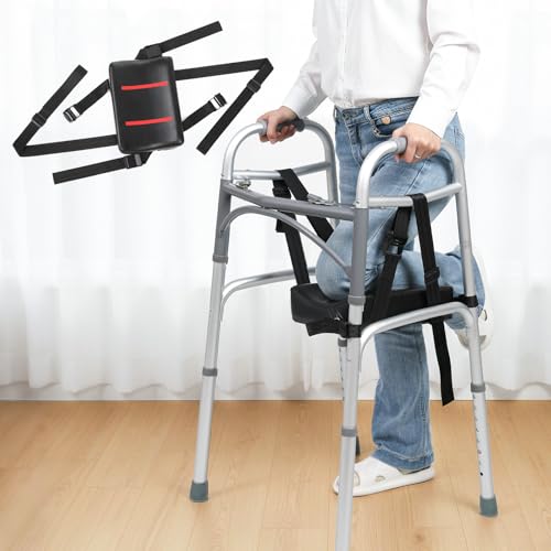 Knee Sling Attachment for Walker with Support Pads | 4.0 Adjustable Safety Lift Leg Comfort - Ergonomically Designed Foot Injuries Fits Almost All Walkers 300 LBS Weight Capacity