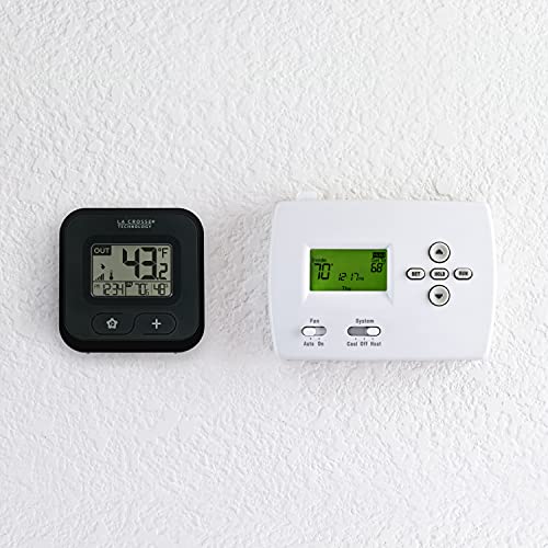La Crosse Technology 308-147 Wireless Compact Digital Thermometer with Humidity, Black