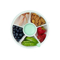 GoBe Kids Small Snack Spinner Flip Bundle with Hand Strap and Sticker Sheet - Reusable Snack Container with 5 Compartment Dispenser and Lid | BPA/PVC Free | Dishwasher Safe | No Spill- Mint Green | Bundle with Hand Strap & Stickers, Reusable Snack Contain