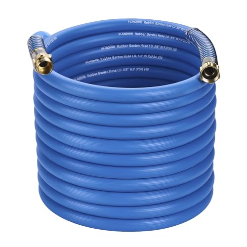 5/8 IN. × 90FT. Heavy Duty Rubber Garden Hose, High Flow 5/8" I.D. Brass Fitting No Memory Durable Heavy Duty Water Hose for Watering, Irrigation, Water Transfer Pump - color: Blue, size: 90FT