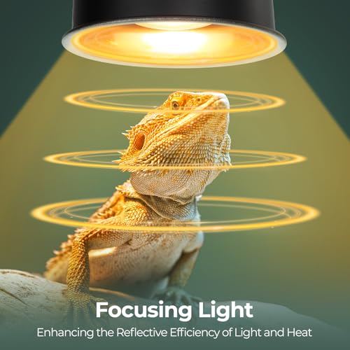 2 Pack Reptile Light Fixture, 5.5in Deep Dome Reptile Heat Lamp Fixture with Switch, Dual Terrarium UVB Basking Light Fixture for Bearded Dragon Snake, Suitable for E26 Bulbs Up to 100W - size: 5.5IN 100W