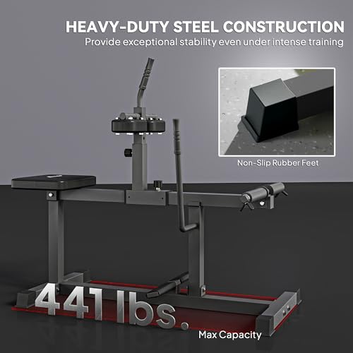 Soozier Seated Calf Raise Machine for Home Gym Waist Arm Training | Adjustable Calf Machine Leg Extension - color: Black