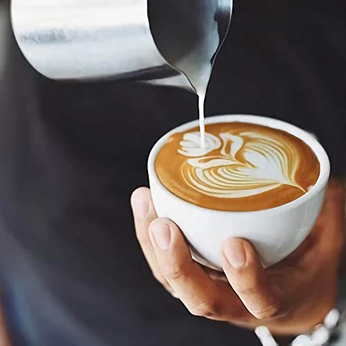 32oz Milk Frothing Pitcher for Coffee Shops, Large Stainless Steel Cup | 900ml large capacity pitcher for cafes and commercial use, ideal for espresso machines, milk steaming and latte art - color: Stainless Steel 32 oz