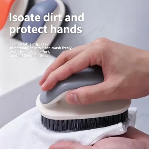 Soft Bristle Laundry Brush for Shoes, Clothes, Hats (Blue) | Multi-purpose soft bristle brush removes stains from shoes, clothes and hats for laundry, countertop and bathtub cleaning. - color: Blue
