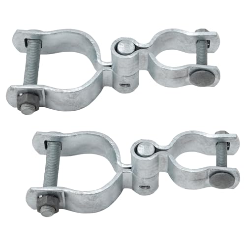 VIVIDA 1-3/8" x 2-3/8" Chain Link Fence Gate Hinge Kit, 2 Pack | Chain Link Fence Hardware, Galvanized Steel, For 1-3/8" x 2-3/8" OD Pipe, Bolts & Nuts Included - color: Silver (2 Set), size: 1-3/8" x 2-3/8"