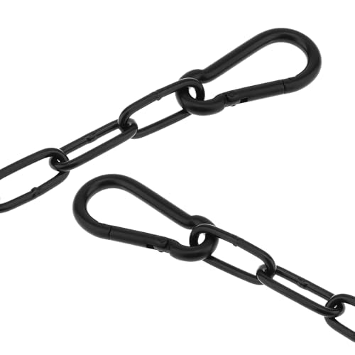 39 inch Gate Chain Lock with Both-Ended Carabiners,Chain Dia 3 mm,Black | 304 Stainless steel, for outdoor fence gates,pet cages, easy to lock/unlock, extra security, for gate that wouldn’t stay shut - size: 39" x 1/8"