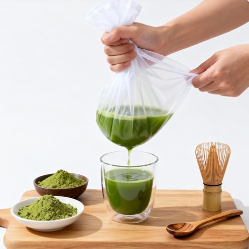 6 Pcs Nut Milk Bag Strainer 12 x 8 Inch Reusable 200 Mesh Fine Nylon Cheesecloth Straining Bags with Drawstring for Juicing, Coffee, Yogurt, Cheese, Tofu, Tea & Fruit Juice(6, 12 x 8 Inch)