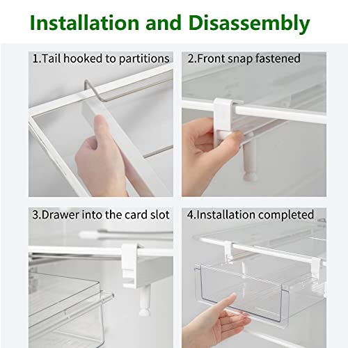 vacane Fridge 28 Egg Drawer Pull Out,Clear Egg Holder Tray for Refrigerator With Handle, Refrigerator Organizer Bins Heavy Duty-L With Egg Tray