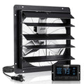 VEVOR 24 inch Exhaust Fan, Wall Mounted Attic Fan with Variable Speed, Temperature & Humidity Controller, 4800 CFM, Automatic Shutter - size: 24 Inch