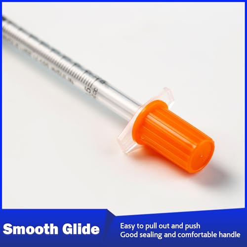 Syringes 0.5ml 31 Gauge 1/2 Inch 13mm Disposable Lab Supplies, Pack of 100 | U-100, Single-Use, Smooth & Leak-Proof, Individually Wrapped - size: 0.5ML 31G 1/2" 13MM