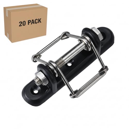 Electric Fence Corner Polytape Insulator, Black, 20 Pack | End Insulator with Buckles, For Wood Post, Tape Connector with Screw, For Polytape up to 45 mm - style: 20