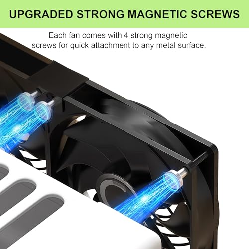 3x140mm 420mm Ventilation Fans with Magnetic Screws Kits & Speed Controller | Powerful Magnetic Installation Ventilation Fan with Multi-Configurations for Cabinets, Servers, Mining Rigs & Chicken Coops