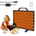 Thermostatic Chicken Coop Heater 160W Poultry Heating Panel 0-99℃ Adjustable Temperature Radi Heating Board Stainless Steel Heating Plate for Chicks Hens Poultry Pets