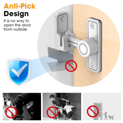 Sliding Barn Door Lock, 90 Degree Locks, 4 Pack-Silver | Flip Gate Latches for Garden, Bathroom, Outdoor, Garage, Window, Barn Doors - color: 4 Pack Silver