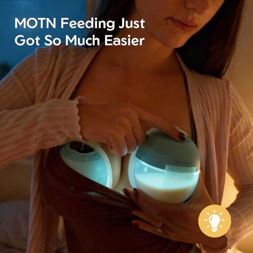 MomMed S33 Wearable Breast Pump with Case, Hands-Free Double Electric, 6oz | Ultra Quiet 45dB In-Bra Pump, Night Light, One-Tap Pause, Leakproof, BPA Free, 17/19/21mm Flange Inserts for Work Travel - color: Green
