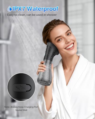 Ear Wax Removal with One-Piece Waste Tank, Powered Ear Wax Remover, IPX7, 5000mAh, 12 Tips, 3 Pressure Modes, Safe & Effective Ear Cleaning Electric Water Irrigation System at Home