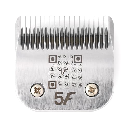 Fresh 5F Dog Grooming Blade, 1/4" (6.4 mm) Cut, Fits Andis, Oster, Wahl A5 Detachable Clippers, High-Carbon Steel with Chrome Coating, Clean Finish Blade for Short, Even Trims - size: 5F