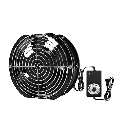 172mmx51mm High-Speed Dual Ball Axial Ventilation Fan with Adjustable Speed | High CFM IP44 Industrial Ventilation Fan for High Humidity in Bathrooms, Crawlspaces, Chicken Coops, Lasers, Cooled Storage - size: 172x51mm