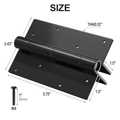 1 Pair 5-3/4” Aluminum Self Closing Gate Hinges, Adjustable Spring Hinges Fence Gate Hinge for Metal Gates, Pool Gates, Aluminum Gates (1)