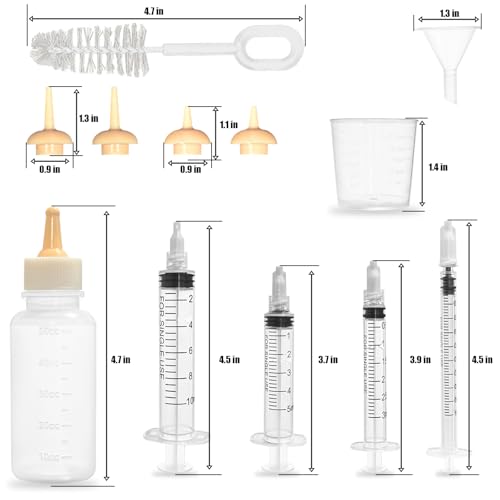 Puppy Kitten Bottle Feeding Kit, Newborn Baby Dog Cat Rabbit Feeding Bottles with Nipples Feeder Pet Nursing Kit