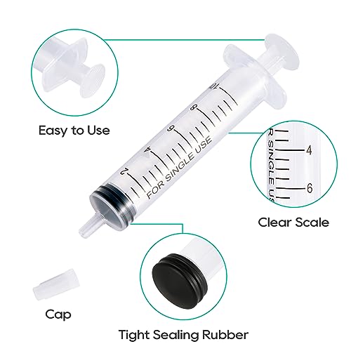 100Pack 10ml Plastic Small Measuring Syringes with Tip Cap | Oral Syringe for Scientific Labs, Feeding Pets, Measurement,Refilling, No Needle