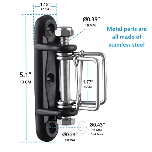 QMARK 4 Pack Electric Fence Corner Insulator, End Insulator | With Buckles for Polytape, Wood Post Tape Connectors, 2 Buckles