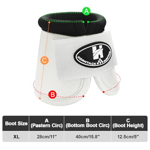 Horse Bell Boots for Outdoor Sports (White, XL) | Comfortable fit, prevents sprains, convenient hook and loop design, durable outdoor protection - color: White, size: XL