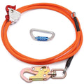 10ft Steel Wire Core Flipline, 3300Lbs Arborist Positioning Lanyard Kit | 1/2" Arborist Tree Climbing Gear with Swivel Snap Hook, Triple Lock Carabiner & Rope Grab Adjuster for Fall Protection - size: 1/2’’ x 10 ft