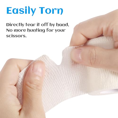 36 Rolls Elastic Self Adhesive Bandage Wrap 2 Inch, Breathable Non Woven Cohesive Bandage, Vet Wrap for Dogs, Ankle Sprains Swelling Self Stick Bandage Wrap, Sports Athletic Tape White - color: 2 Inch-36 Count White