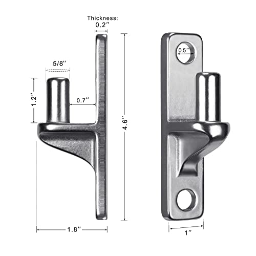 Insaga 304 Stainless Steel Gate Hinges 4 Pcs, Heavy Duty Wall Mount Hinges with 5/8" Pin, One-Piece Casting Farm & Chain Link Fence Gate Hardware - color: Silver-SS-Pin-4Pcs