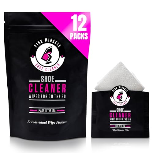Pink Miracle Shoe Cleaner Quick Wipes for Dirt & Scuffs Sneaker Clean Up