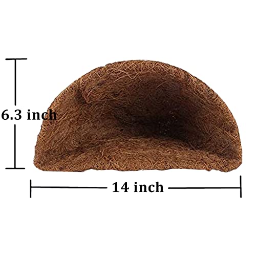 14 inch Coco Liner for Planters, 2PCS Half Round Replacement Plant Basket Liners Coco Fiber Liner for Hanging Basket Wall Flower Basket, Half Circle Wall Planter - size: 14 inch