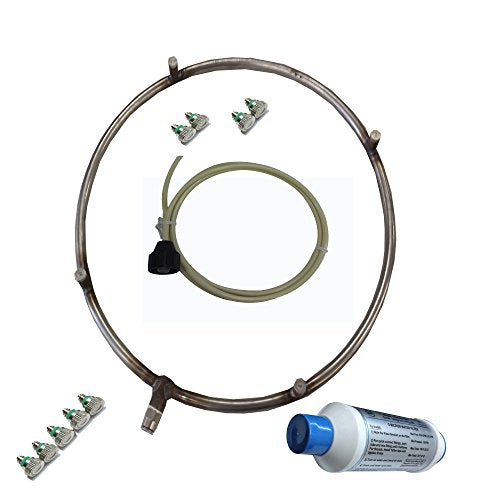 Fan Mister - Stainless Steel Misting Ring with Sediment Filter - Includes Misting Nozzles - Push Lock Connection - Do It Yourself (12 Inch 4 Nozzles Ring) - size: 12 Inch 4 Nozzles Ring