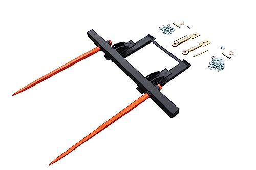 Bucket Hay Bale Spear Attachment w/ 2 x 43" Prongs. Rated 3000 Lb - Sr.2 - size: 2 x 43"