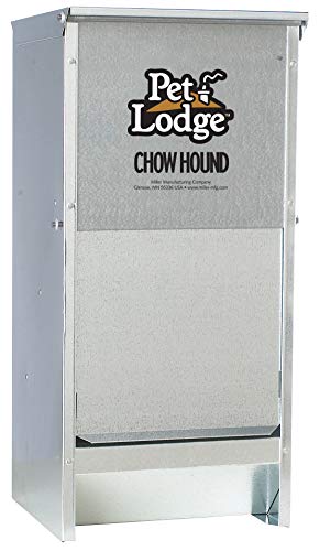 Pet Lodge® Automatic Dog Feeder | Chow Hound Outdoor Pet Feeder | Tough Galvanized Steel | Made in USA (12 Pound) - size: 12 Pound