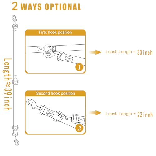 Double Ended Dog Leash,for Obedience Training Easy to Use,Lightweight,Soft for Large and Medium Dogs (Pink, 1M*2.5CM) - color: Pink