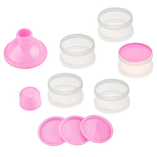 Accmor Formula Dispenser On The Go, 5 Compartments Stackable Formula Container for Travel, Baby Milk Powder Kids Snack Container, BPA Free - color: Pink-1pc