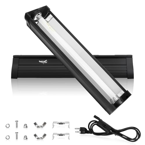 UVB Light for Reptiles Bearded Dragon, T5 UVB Reptile Light Fixture HO UVB Bulb Lighting Combo Kit 10.0 8W UVA UVB Reptile Light Bulb Terrarium Lamp Tube Bar for Snake Gecko Turtle Lizard, 12 Inch - size: T5-12Inch