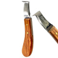 Hoof Knife, Double Edged Hoof Trimming Knife with Wooden Handle Horse Farrier Tool Non Slip Equine Grooming Loop Oval Hoof Shears Multipurpose Hoof Cutter for Cutting Horses Donkeys Cows Hooves