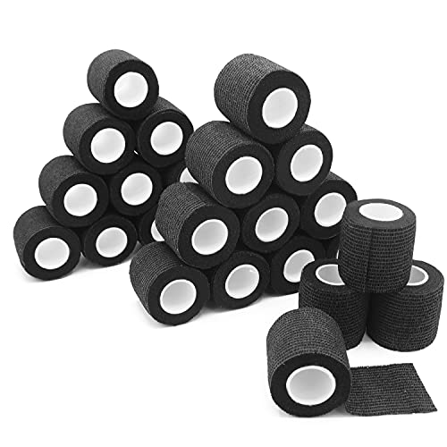 Self-Adhesive Bandage Wrap - Suitable for All Sports - Breathable Athletic Tape for Wrists - Knee and Ankle - Self Adhesive Bandage- 2 Inch- 24 Pack - White - color: White, size: 2 Inch x 5 yard- Pack of 24