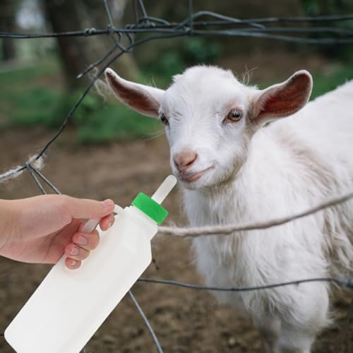 Totority Goat Bottle Nipples 6 Pack Sheep Feeder Bottle Nipples for Lambs Calves & Newborn Livestock Silicone Nursing Teats with Milk Flow Valve for Barn Feeding